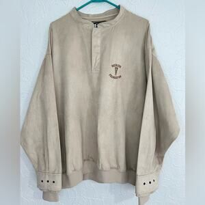 Zero Restriction Golf Outerwear Microsuede Pullover Windshirt Tan MENS XL NWT